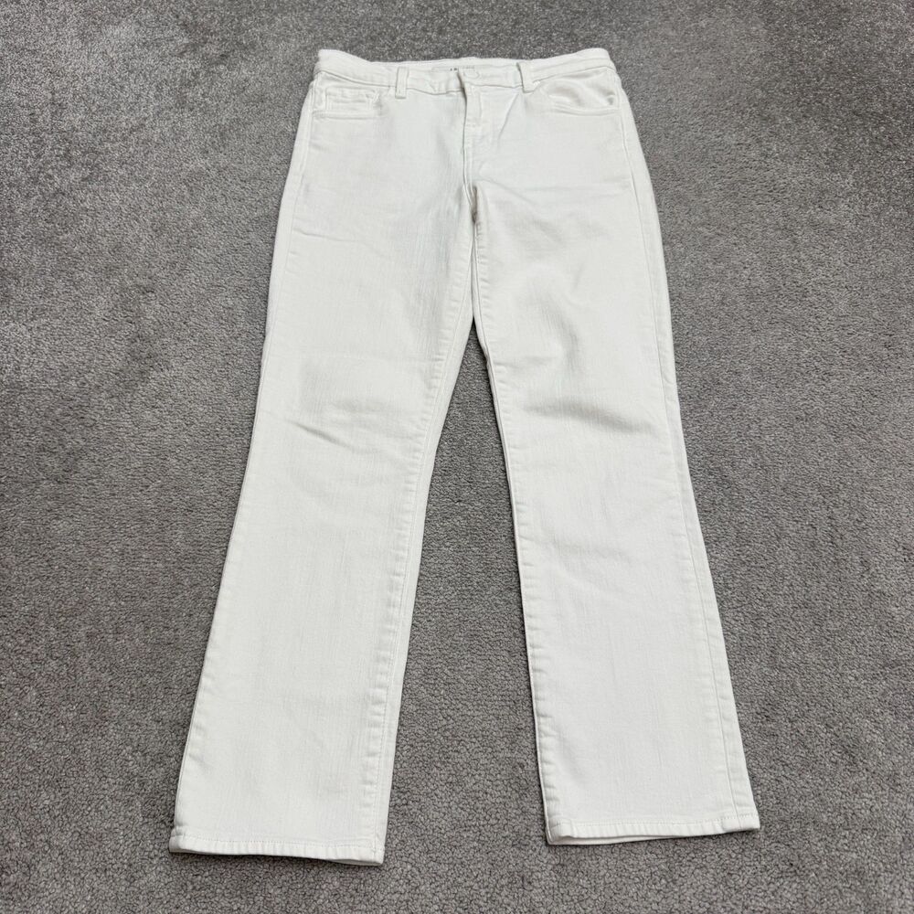 J Brand Ruby High Rise Crop Straight Leg Denim Jeans Womens 25 White Stretch